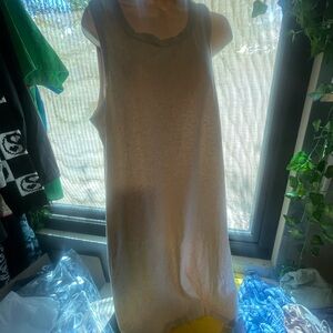 Sage Light Beige Sleeveless dress with pockets